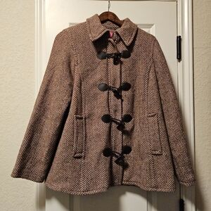 Women's Brown Herringbone Coat